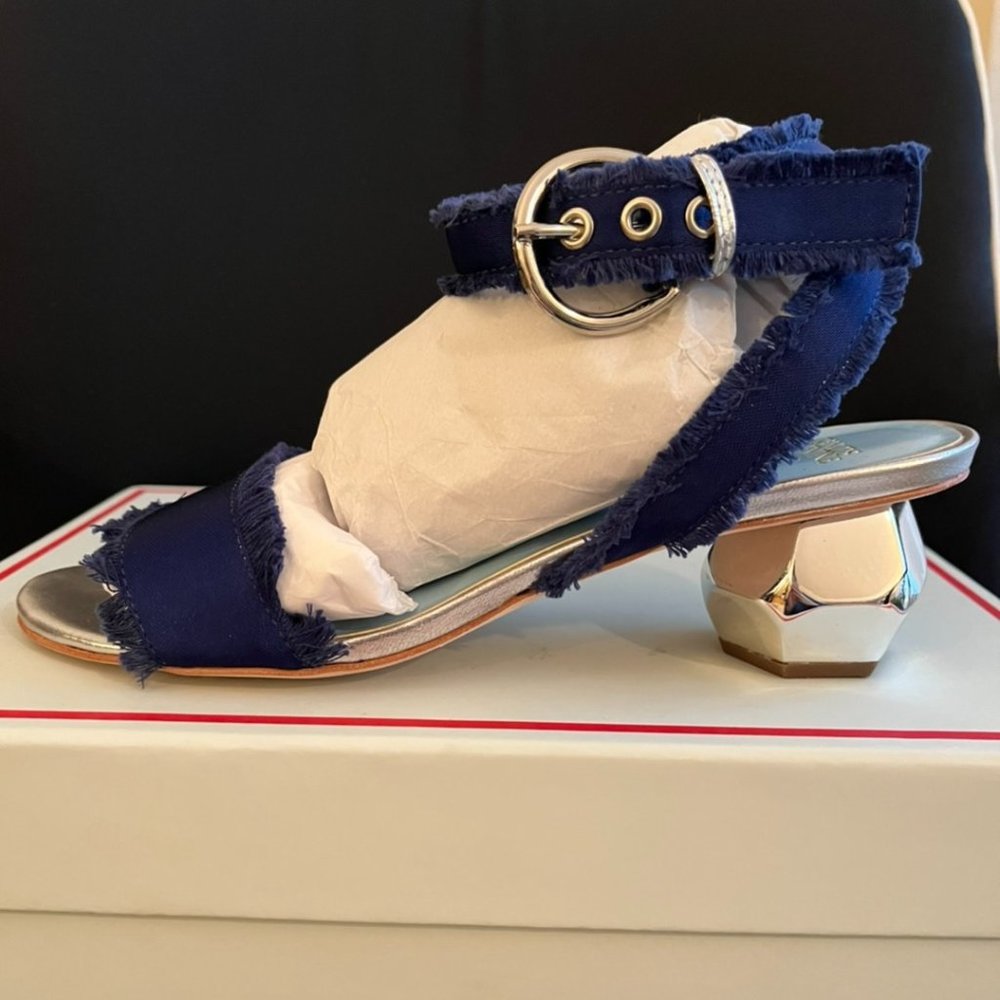 Frances Valentine - Layla Navy/Metallic Sandal